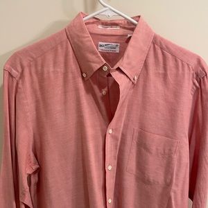 Long sleeve button down shirt light red